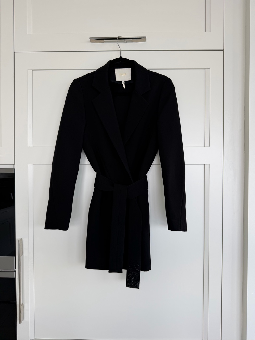 Maje Black Belted Trench Coat